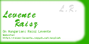 levente raisz business card